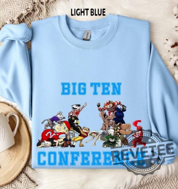 Big Ten Mascot College Football Shirt Sweatshirt Hoodie Big Ten Conference Mascots Tee College Football Team Gifts 16 Football Mascots Unique revetee 7