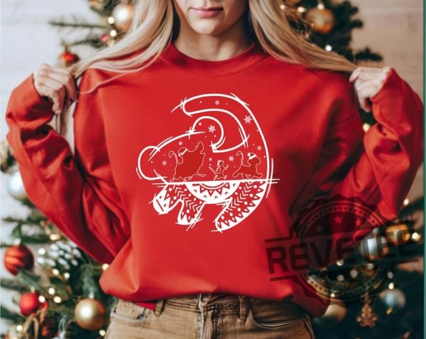 The Lion King Santa Simba Timon Pumbaa Christmas Shirt Hoodie Sweatshirt Disney Hakuna Matata Xmas Tee Gifts Very Merry Xmas Tshirt Unique revetee 5