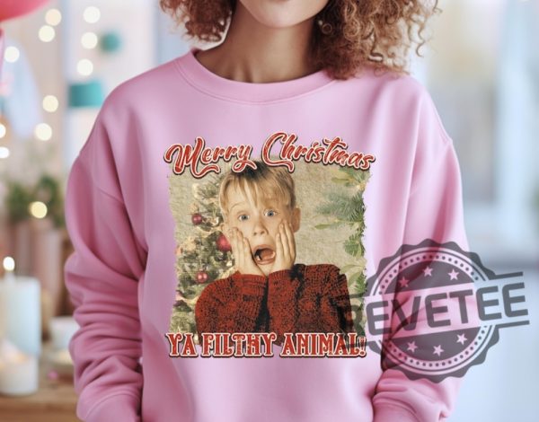 Merry Christmas Ya Filthy Animall Kevin Home Alone Christmas T Shirt Hoodie Sweatshirt Gifts For Lover Wife Husband Daughter Son Tee Gift Unique revetee 1