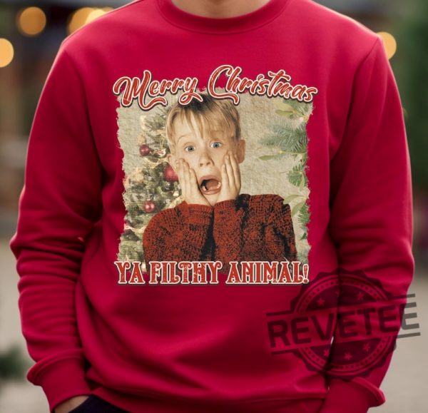 Merry Christmas Ya Filthy Animall Kevin Home Alone Christmas T Shirt Hoodie Sweatshirt Gifts For Lover Wife Husband Daughter Son Tee Gift Unique revetee 3