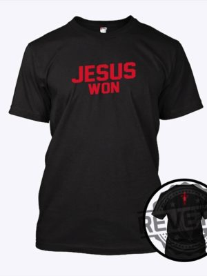 Ohio State Buckeyes Jesus Won Shirt Sweatshirt Hoodie Jesus Won Ohio State Shirt Tee Gifts Ohio State Buckeyes Football Fan Gift For Men Women revetee 1