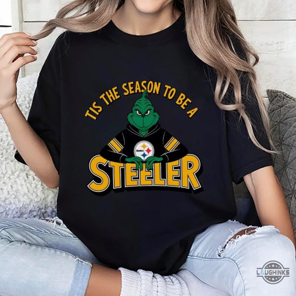 tis the season to be a steeler football christmas grinch shirt