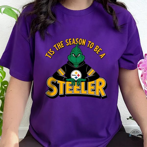 tis the season to be a steeler football christmas grinch shirt