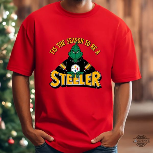 tis the season to be a steeler football christmas grinch shirt