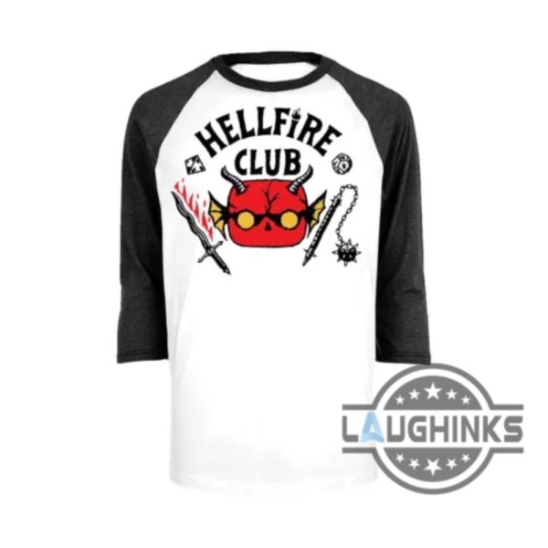 funko stranger things s4 hellfire club raglan shirt