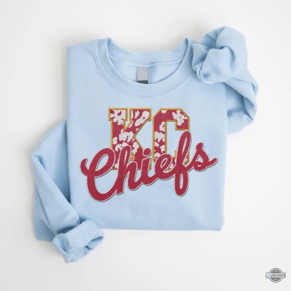 kc chiefs football embroidered t shirt sweatshirt hoodie