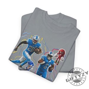 Jahymr Gibbs X David Montgomery Graphic Tee Sonic Knuckles Hoodie Detroit Lions Sweatshirt Nfl Shirt giftyzy 5