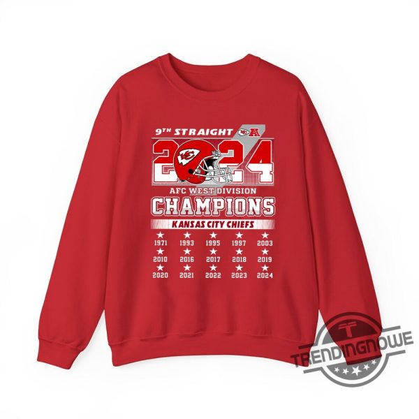9Th Straight 2024 Afc West Division Champions Chiefs Shirt Celebrate Chiefs Dominance In Style trendingnowe 1