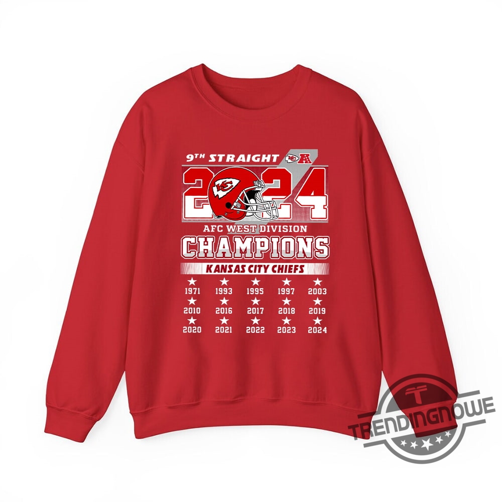 9Th Straight 2024 AFC West Division Champions Chiefs Shirt - Celebrate Chiefs Dominance In Style 6 9th Straight 2024 AFC West Division Champions Chiefs Shirt – Celebrate Chiefs’ Dominance in Style
