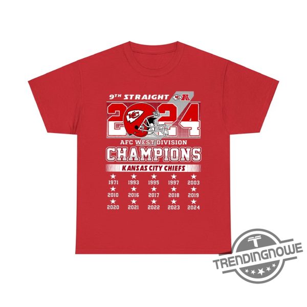 9Th Straight 2024 Afc West Division Champions Chiefs Shirt Celebrate Chiefs Dominance In Style trendingnowe 2