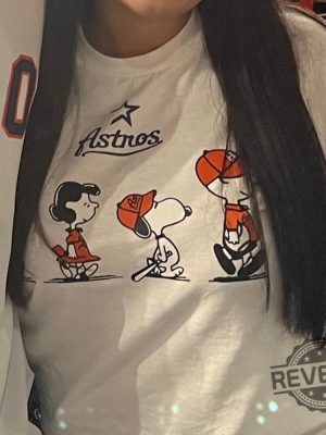 Houston Astros Peanuts Snoopy Lucy Charlie Brown Shirt Sweatshirt Hoodie Gifts For Fan Men Women Daughter Son Dad Mom Unique Tee Gift revetee 3