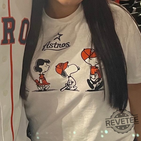 Houston Astros Peanuts Snoopy Lucy Charlie Brown Shirt Sweatshirt Hoodie Gifts For Fan Men Women Daughter Son Dad Mom Unique Tee Gift revetee 3