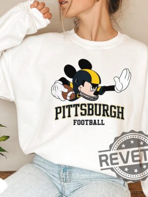 Mickey Mouse Pittsburgh Steelers Football Sweatshirt Hoodie Shirt Disney Inspired Pittsburgh Steelers Game Day Apparel For Fans Tee Christmas Gifts revetee 2