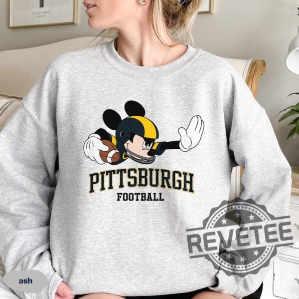 Mickey Mouse Pittsburgh Steelers Football Sweatshirt Hoodie Shirt Disney Inspired Pittsburgh Steelers Game Day Apparel For Fans Tee Christmas Gifts revetee 3