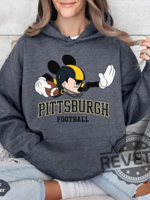 Mickey Mouse Pittsburgh Steelers Football Sweatshirt Hoodie Shirt Disney Inspired Pittsburgh Steelers Game Day Apparel For Fans Tee Christmas Gifts revetee 4