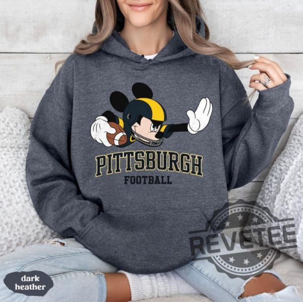 Mickey Mouse Pittsburgh Steelers Football Sweatshirt Hoodie Shirt Disney Inspired Pittsburgh Steelers Game Day Apparel For Fans Tee Christmas Gifts revetee 4