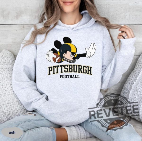 Mickey Mouse Pittsburgh Steelers Football Sweatshirt Hoodie Shirt Disney Inspired Pittsburgh Steelers Game Day Apparel For Fans Tee Christmas Gifts revetee 5