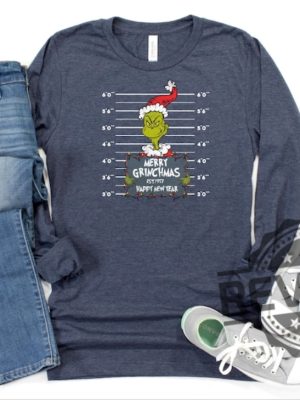 Christmas Merry Grinchmas Happy New Year Long Sleeve Shirt Hoodie Sweatshirt Funny Green Christmas Shirts Gifts For Mom Dad Daughter Son Unique revetee 4