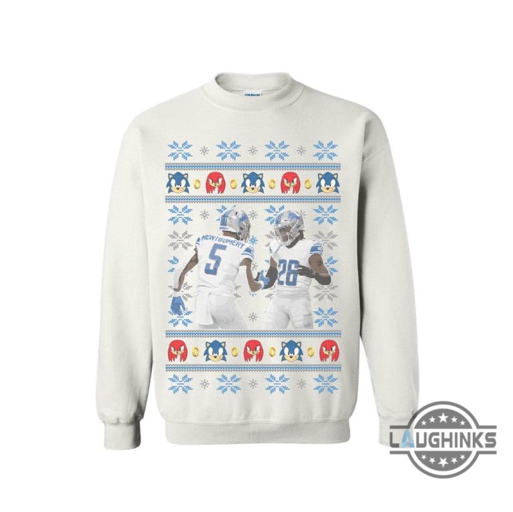 Sonic And Knuckles Detroit Lions Ugly Christmas Sweater T Shirt Sweatshirt Hoodie