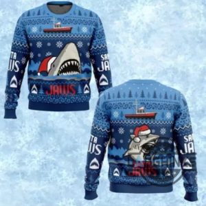 santa jaws shark ugly christmas sweater