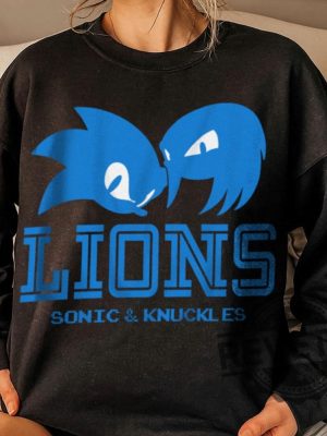 Detroit Lions Sonic And Knuckles Cool Team Retro Crewneck Sweater T Shirt Sweatshirt Hoodie Vintage Gift For Fan Men Women Tee Gifts Unique revetee 4