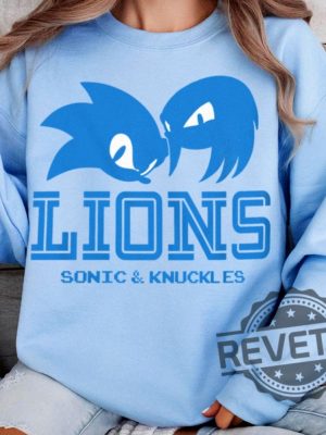 Detroit Lions Sonic And Knuckles Cool Team Retro Crewneck Sweater T Shirt Sweatshirt Hoodie Vintage Gift For Fan Men Women Tee Gifts Unique revetee 5