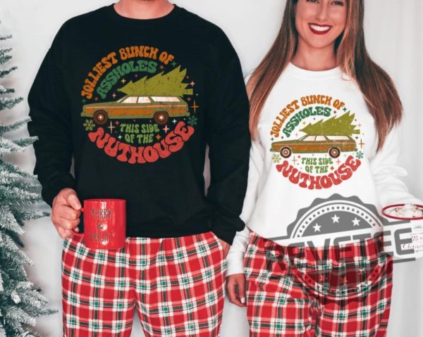 Jolliest Bunch Of Assholes This Side Of The Nuthouse Christmas Shirt Hoodie Sweatshirt Gifts For Men Women Funny Christmas Holiday Xmas Tee Gift revetee 1