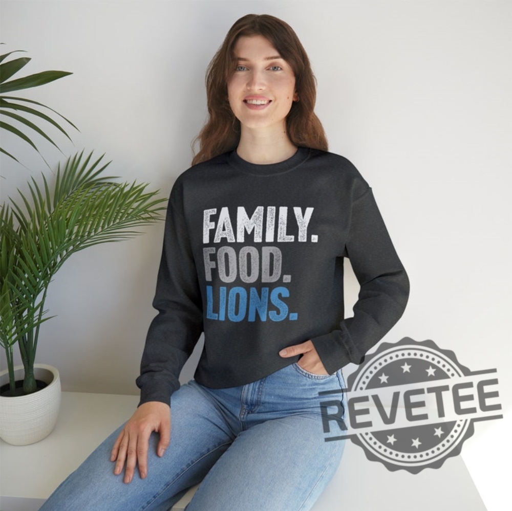 Detroit Lions Family Food Lions Football Thanksgiving Sweatshirt Hoodie T Shirt Gift For Men Women Fan Holidays Fall Football Gifts Tshirt Unique