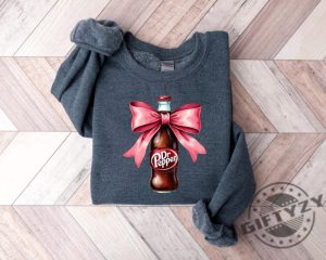 Dr Pepper Pink Bow Coquette Sweatshirt Cute Pink Soda Drink Hoodie Dr.Pepper Tshirt Aesthetic Girly Tee Dr Pepper Lover Gift giftyzy 3