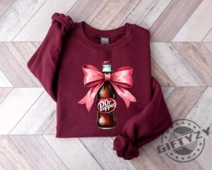 Dr Pepper Pink Bow Coquette Sweatshirt Cute Pink Soda Drink Hoodie Dr.Pepper Tshirt Aesthetic Girly Tee Dr Pepper Lover Gift giftyzy 5