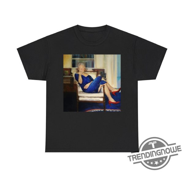 Bill Clinton In Blue Dress Hung In Jeffrey Epsteins Home Shirt Satirical And Controversial Statement Tee trendingnowe 1