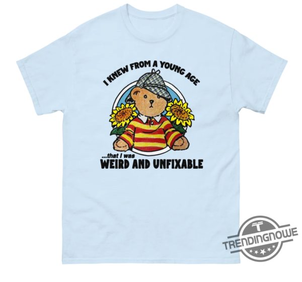 I Knew From A Young Age Weird And Unfixable Shirt Funny And Relatable Graphic Tee trendingnowe 2