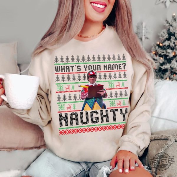 Tally The Elf Whats Your Name Naughty Ugly Sweater Hoodie T Shirt Nawdy Tally The Elf Sweatshirts Disneyworld Parade Trip Tshirt Christmas Gifts revetee 2