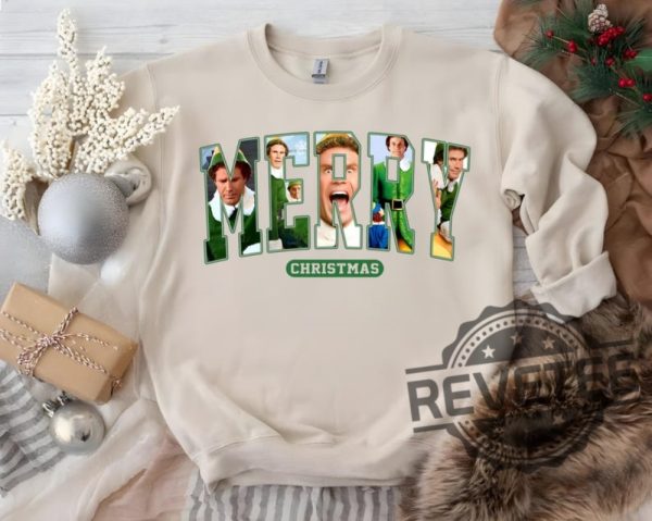 Buddy Elf Merry Christmas Sweatshirt Hoodie T Shirt Elf Quote Tshirt Buddy The Elf Tee Santa I Know Him Gift For Men Women Unique revetee 2