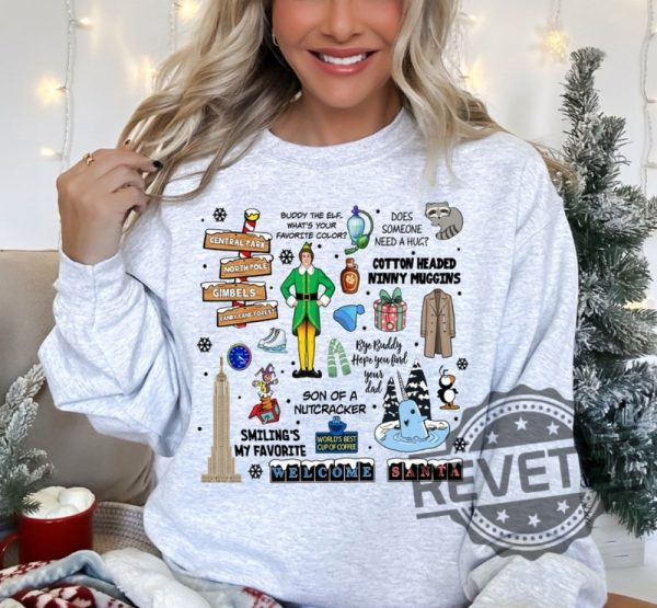 Vintage Elf Christmas Movie Sweatshirt Hoodie T Shirt Xmas Classic Movie 90S Tee Gifts For Men Women Him Her Gift Unique revetee 3