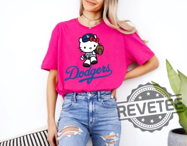 Los Angeles Dodgers Hello Kitty Shirt Hoodie Sweatshirt Gifts For Baseball Fan Men Women La Dodgers Baseball Tshirt Dodgers World Series Tee revetee 1