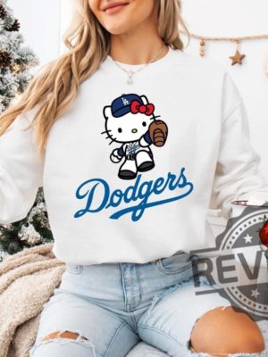 Los Angeles Dodgers Hello Kitty Shirt Hoodie Sweatshirt Gifts For Baseball Fan Men Women La Dodgers Baseball Tshirt Dodgers World Series Tee revetee 2