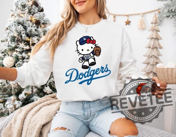 Los Angeles Dodgers Hello Kitty Shirt Hoodie Sweatshirt Gifts For Baseball Fan Men Women La Dodgers Baseball Tshirt Dodgers World Series Tee revetee 2