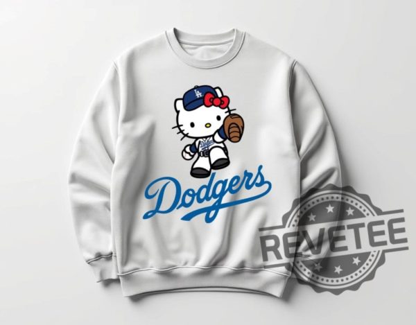 Los Angeles Dodgers Hello Kitty Shirt Hoodie Sweatshirt Gifts For Baseball Fan Men Women La Dodgers Baseball Tshirt Dodgers World Series Tee revetee 3