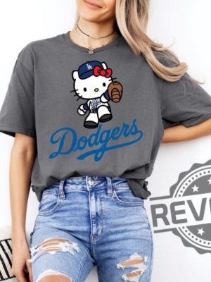 Los Angeles Dodgers Hello Kitty Shirt Hoodie Sweatshirt Gifts For Baseball Fan Men Women La Dodgers Baseball Tshirt Dodgers World Series Tee revetee 4