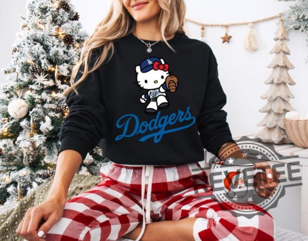 Los Angeles Dodgers Hello Kitty Shirt Hoodie Sweatshirt Gifts For Baseball Fan Men Women La Dodgers Baseball Tshirt Dodgers World Series Tee revetee 5