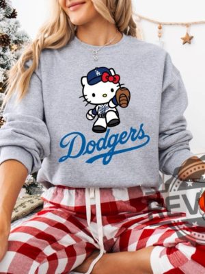 Los Angeles Dodgers Hello Kitty Shirt Hoodie Sweatshirt Gifts For Baseball Fan Men Women La Dodgers Baseball Tshirt Dodgers World Series Tee revetee 6