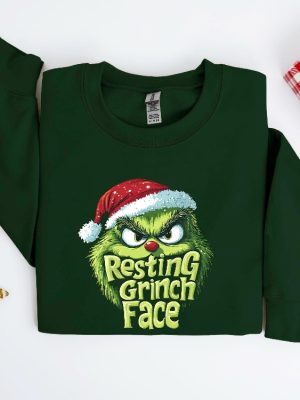 Resting Grinch Face Shirt Sweatshirt Hoodie Funny Grinch Christmas Tshirt Grinchmas Tee Gift For Men Women Daughter Son Unique revetee 2