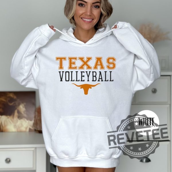 Texas Volleyball Longhorn Cattle Pullover Hoodie Sweatshirt T Shirt Gifts For Men Women Texas Longhorn Volleyball Tee Gift Unique revetee 1