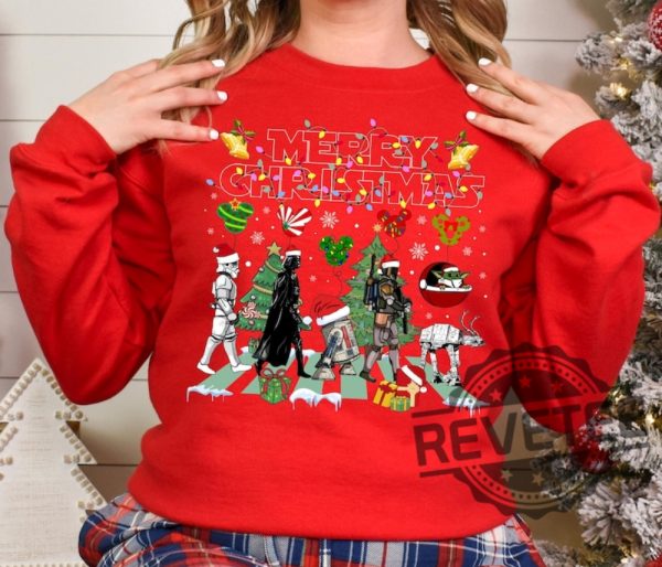 Disney Star Wars Merry Christmas Sweatshirt Hoodie T Shirt Tee Gifts For Fan Men Women Xmas Sweater Crewneck Cute Shirt Near Me Unique revetee 3