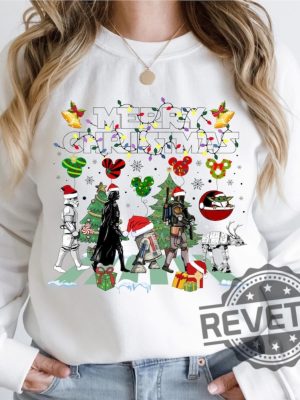 Disney Star Wars Merry Christmas Sweatshirt Hoodie T Shirt Tee Gifts For Fan Men Women Xmas Sweater Crewneck Cute Shirt Near Me Unique revetee 5