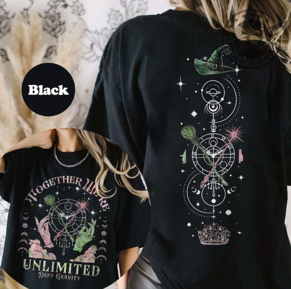 Retro Wicked Together Were Unlimited Shirt Defy Gravity Broomstick Magic Wand Tee Wicked The Musical Hoodie Wizard Movie Fan Sweatshirt