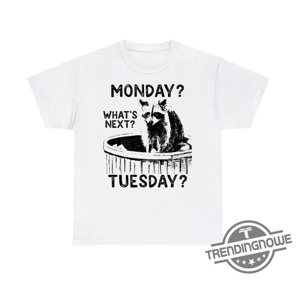 Monday Whats Next Tuesday Raccoon Shirt - Hilarious And Relatable Design For Everyday Wear 6 Monday Whats Next Tuesday Raccoon Shirt – Hilarious and Relatable Design for Everyday Wear