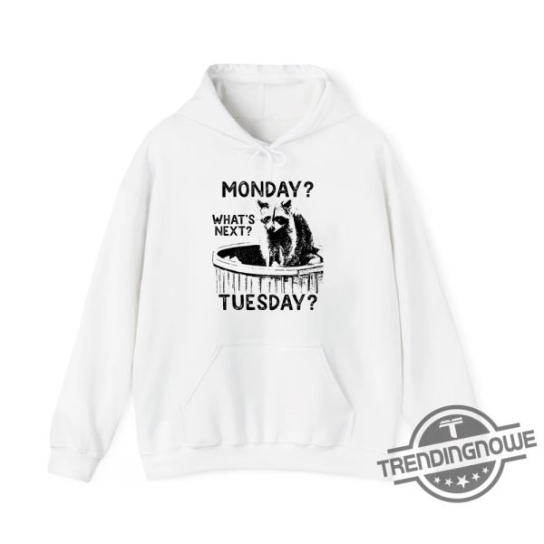 Monday Whats Next Tuesday Raccoon Shirt Hilarious And Relatable Design For Everyday Wear trendingnowe 2