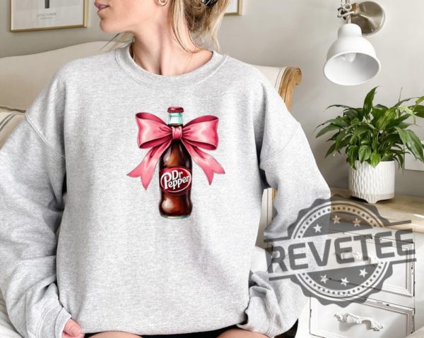 Dr Pepper Pink Bow Coquette Sweatshirt Hoodie T Shirt Cute Pink Soda Drink Shirts Drpepper Tshirt Tee Gifts For Dr Peppers Lover Gifts Unique revetee 2